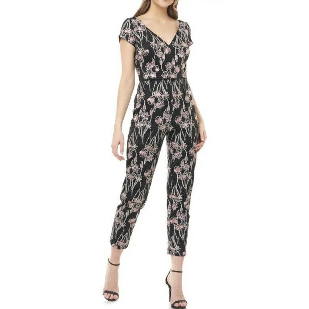Js Collections Floral Crepe Jumpsuit Size 16 - image 1